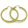 Argolla Grande 02.170.0309.60 Oro Laminado, Diseño de Hueco, Diamantado, Tono Dorado
