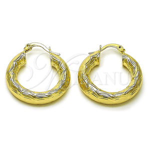 Argolla Mediana 02.213.0225.25 Oro Laminado, Diseño de Hueco, Diamantado, Tono Dorado