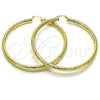 Argolla Extra Grande 02.213.0225.80 Oro Laminado, Diseño de Hueco, Diamantado, Tono Dorado