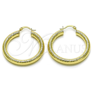 Argolla Mediana 02.213.0756.40 Oro Laminado, Diseño de Hueco, Diamantado, Tono Dorado