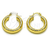 Argolla Mediana 02.213.0313.25 Oro Laminado, Diseño de Hueco, Diamantado, Tono Dorado