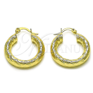 Argolla Mediana 02.213.0760.25 Oro Laminado, Diseño de Hueco, Diamantado, Tono Dorado