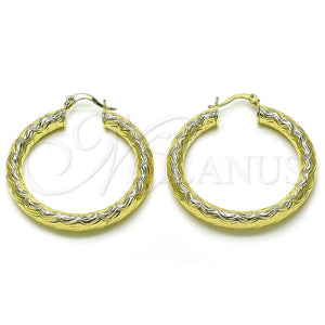 Argolla Mediana 02.213.0760.40 Oro Laminado, Diseño de Hueco, Diamantado, Tono Dorado