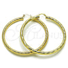 Argolla Extra Grande 02.170.0311.70 Oro Laminado, Diseño de Hueco, Diamantado, Tono Dorado