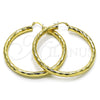 Argolla Grande 02.213.0762.60 Oro Laminado, Diseño de Hueco, Diamantado, Tono Dorado