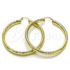 Argolla Grande 02.213.0309.60 Oro Laminado, Diseño de Hueco, Diamantado, Tono Dorado