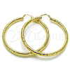 Argolla Extra Grande 02.213.0765.70 Oro Laminado, Diseño de Hueco, Diamantado, Tono Dorado
