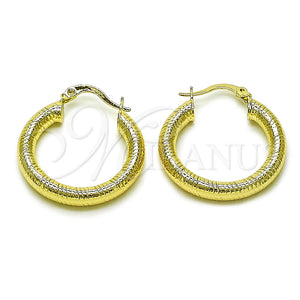 Argolla Mediana 02.170.0395.1.25 Oro Laminado, Diseño de Hueco, Diamantado, Tono Dorado
