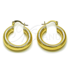 Argolla Pequeña 02.213.0767.25 Oro Laminado, Diseño de Hueco, Diamantado, Tono Dorado