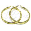 Argolla Extra Grande 02.213.0767.70 Oro Laminado, Diseño de Hueco, Diamantado, Tono Dorado