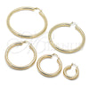 Argolla Extra Grande 02.213.0767.70 Oro Laminado, Diseño de Hueco, Diamantado, Tono Dorado