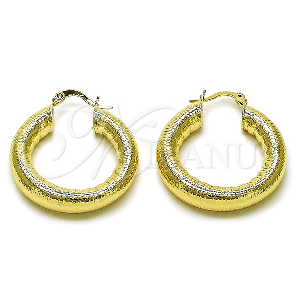 Argolla Mediana 02.213.0768.30 Oro Laminado, Diseño de Hueco, Pulido, Tono Dorado