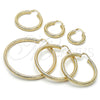 Argolla Mediana 02.170.0310.30 Oro Laminado, Diseño de Hueco, Diamantado, Tono Dorado