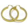 Argolla Grande 02.170.0310.50 Oro Laminado, Diseño de Hueco, Diamantado, Tono Dorado