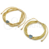Pulsera Bolo Ajustable 03.341.0234.1.11 Oro Laminado, Diseño de Corazón y Bola, con Verde Micro Pave, Pulido, Dos Tonos (09 MM Thickness, 11 Inches Length)