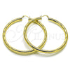 Argolla Extra Grande 02.170.0309.70 Oro Laminado, Diseño de Hueco, Diamantado, Tono Dorado