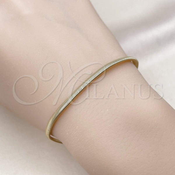 Pulsera Básica 03.213.0316.08 Oro Laminado, Diseño de Cola de Raton, Pulido, Tono Dorado (03 MM Thickness, 8 Inches Length)