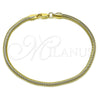 Pulsera Básica 03.213.0316.08 Oro Laminado, Diseño de Cola de Raton, Pulido, Tono Dorado (03 MM Thickness, 8 Inches Length)