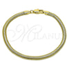 Pulsera Básica 04.213.0271.08 Oro Laminado, Diseño de Cola de Raton, Pulido, Tono Dorado (04 MM Thickness, 8 Inches Length)