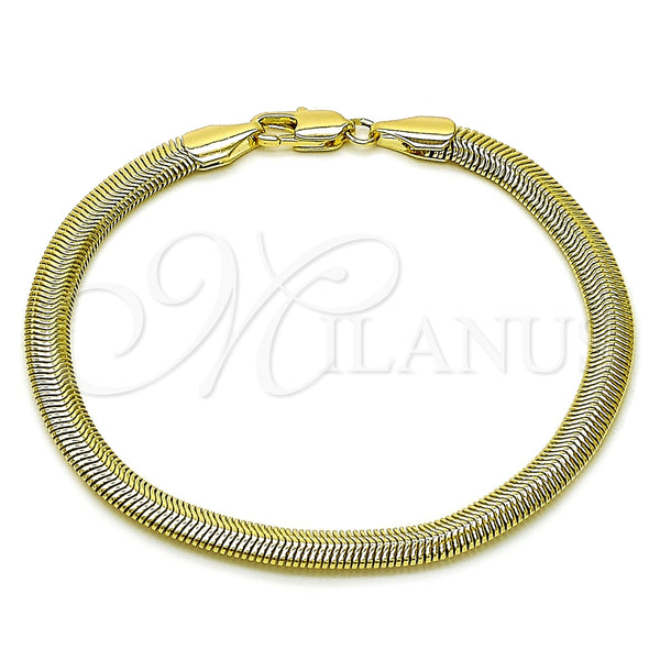 Pulsera Básica 03.213.0317.08 Oro Laminado, Diseño de Cola de Raton, Pulido, Tono Dorado (05 MM Thickness, 8 Inches Length)