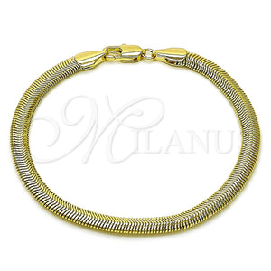 Pulsera Básica 03.213.0317.08 Oro Laminado, Diseño de Cola de Raton, Pulido, Tono Dorado (05 MM Thickness, 8 Inches Length)