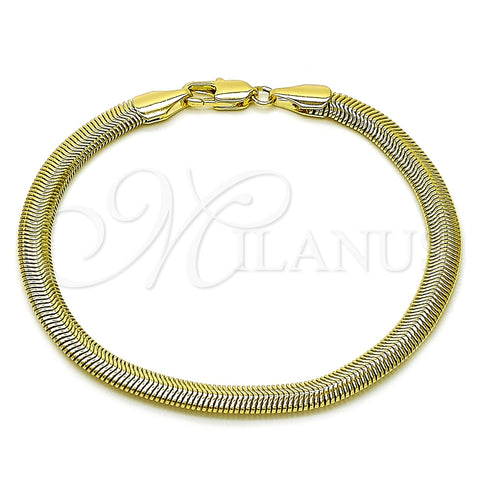 Pulsera Básica 03.213.0317.08 Oro Laminado, Diseño de Cola de Raton, Pulido, Tono Dorado (05 MM Thickness, 8 Inches Length)