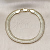 Pulsera Básica 03.213.0318.09 Oro Laminado, Diseño de Cola de Raton, Pulido, Tono Dorado (08 MM Thickness, 9 Inches Length)