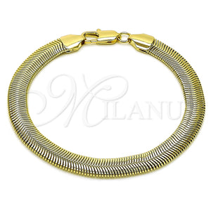 Pulsera Básica 03.213.0318.09 Oro Laminado, Diseño de Cola de Raton, Pulido, Tono Dorado (08 MM Thickness, 9 Inches Length)