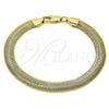 Pulsera Básica 03.213.0318.09 Oro Laminado, Diseño de Cola de Raton, Pulido, Tono Dorado (08 MM Thickness, 9 Inches Length)