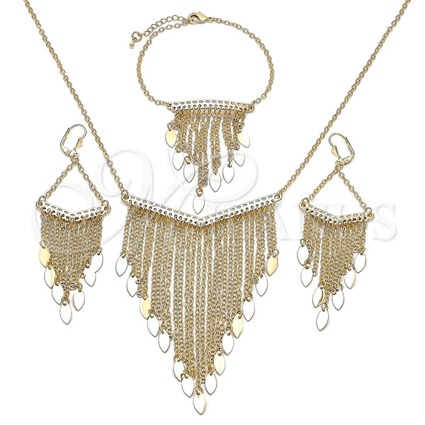 Collar, Pulsera, Dije y Anillo 06.372.0080 Oro Laminado, Diseño de Rolo, Pulido, Tono Dorado