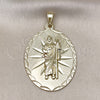 Dije Religioso 05.213.0163 Oro Laminado, Diseño de San Judas, Diamantado, Tono Dorado