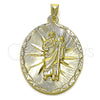 Dije Religioso 05.213.0163 Oro Laminado, Diseño de San Judas, Diamantado, Tono Dorado