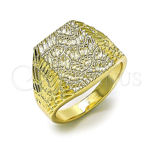 Anillo de Hombre 01.411.0006.12 Oro Laminado, Diamantado, Tono Dorado (Size 12)
