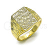 Anillo de Hombre 01.411.0006.12 Oro Laminado, Diamantado, Tono Dorado (Size 12)