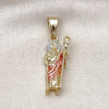 Dije Religioso 05.411.0063 Oro Laminado, Diseño de San Judas, Pulido, Tres Tonos