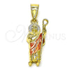 Dije Religioso 05.411.0063 Oro Laminado, Diseño de San Judas, Pulido, Tres Tonos