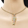 Dije Religioso 05.411.0065 Oro Laminado, Diseño de San Judas, Pulido, Tres Tonos