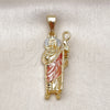 Dije Religioso 05.411.0065 Oro Laminado, Diseño de San Judas, Pulido, Tres Tonos