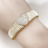 Aro Individual 07.60.0006.04 Oro Laminado, Diseño de Corazón, con Blanca Zirconia Cubica, Pulido, Tono Dorado (18 MM Thickness, Size 4 (2.25 Diameter))