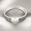 Aro Individual 07.60.0006.1.04 Rodio Laminado, Diseño de Corazón, con Zirconia Cubica Blanca, Pulido, Rodinado (Grosor 18 MM, Talla 4 (2,25 de Diámetro))