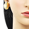 Arete Dormilona 02.195.0299 Oro Laminado, Diseño de Hueco, Pulido, Tono Dorado