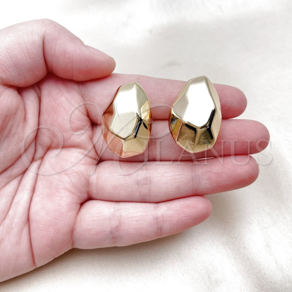 Arete Dormilona 02.195.0299 Oro Laminado, Diseño de Hueco, Pulido, Tono Dorado