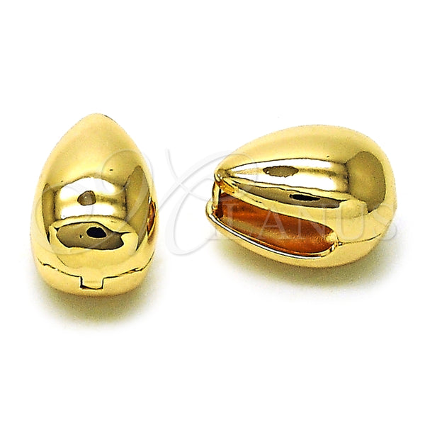 Argolla Huggie 02.163.0343.15 Oro Laminado, Diseño de Gota, Pulido, Tono Dorado