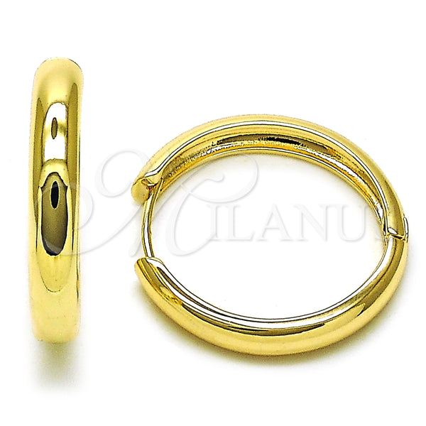 Argolla Huggie 02.195.0305.30 Oro Laminado, Pulido, Tono Dorado