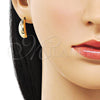 Arete Dormilona 02.195.0309 Oro Laminado, con Blanca Micro Pave, Pulido, Tono Dorado