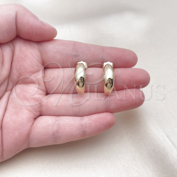 Arete Dormilona 02.195.0309 Oro Laminado, con Blanca Micro Pave, Pulido, Tono Dorado