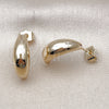 Arete Dormilona 02.195.0309 Oro Laminado, con Blanca Micro Pave, Pulido, Tono Dorado