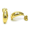 Arete Dormilona 02.195.0309 Oro Laminado, con Blanca Micro Pave, Pulido, Tono Dorado