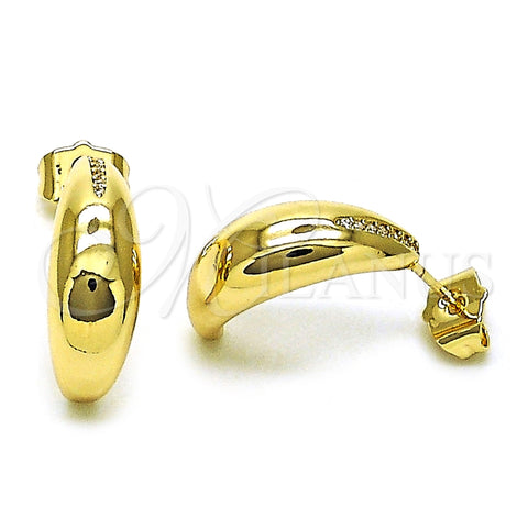 Arete Dormilona 02.195.0309 Oro Laminado, con Blanca Micro Pave, Pulido, Tono Dorado