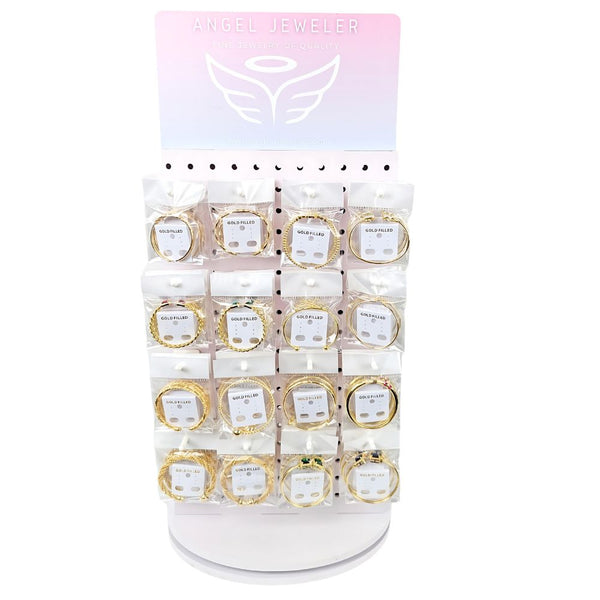 Kit Surtido de 80 Brazaletes de Oro Laminado con Exhibidor Giratorio al por mayor — SKU 157180